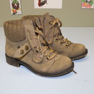 Falls Creek Light Brown Combat Ankle Boots